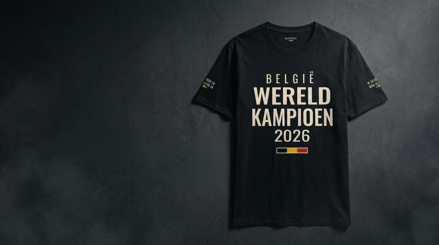 NAZOMER België Wereldkampioen 2026 shirt — vooraanzicht